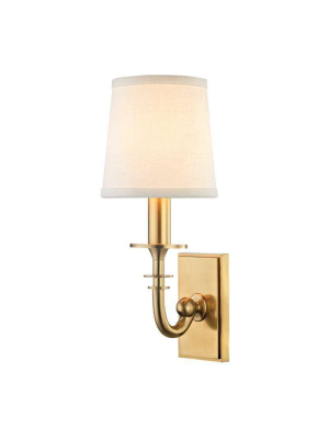 Carroll 1 Light Wall Sconce Aged Brass