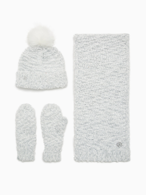 Textured Boucle Lurex Knit 3-piece Set