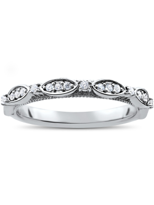 Pompeii3 1/4ct Diamond Wedding Ring Womens Stackable Anniversary Ring 14k White Gold