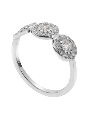 Triple Solitaire Ring Round W-d