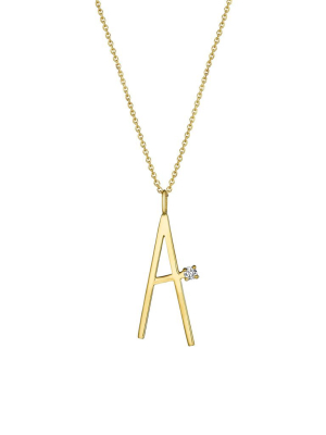 Type Letter "a" Pendant Necklace