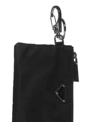 Prada Logo Plaque Pouch Keyring