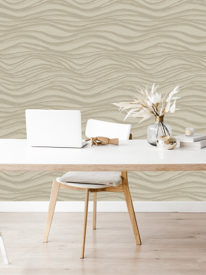 Chorus Gold Wave Wallpaper From The Scott Living Ii Collection By Brewster Home Fashions