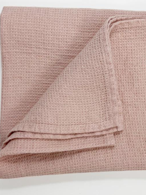 Linen Waffle Hair Towel, Pale Pink