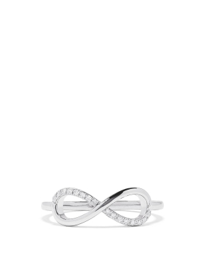 Effy Novelty 14k White Gold Diamond Infinity Ring, 0.06 Tcw