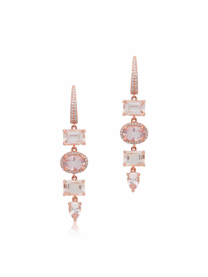 14kt Rose Gold Diamond Morganite Floriana Earrings