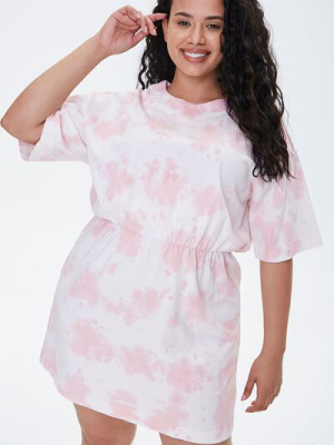 Plus Size Tie-dye T-shirt Dress