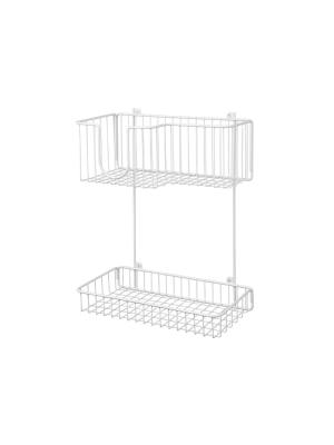 Mdesign Metal 2-level Wall Mount Laundry Storage Baskets, Iron Holder