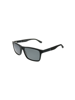 Tommy Hilfiger Th 1405/s Kun P9 Unisex Rectangle Sunglasses Black With Grey Lens 56mm