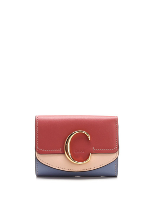 Chloé Two-tone Logo Plaque Wallet