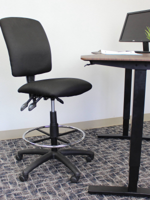 Multi-function Fabric Drafting Stool Black - Boss Office Products