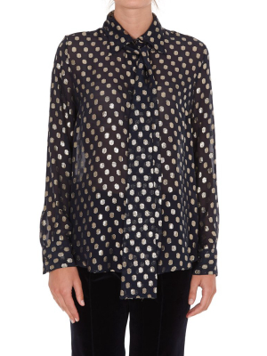 P.a.r.o.s.h. Pussy-bow Dotted Print Blouse