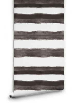 Shibori Stripe Wallpaper In Driftwood From The Shibori Collection By Milton & King