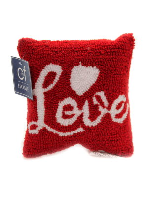 Home Decor 8.0" Love Script Pillow Square Throw Valentine Filled - Decorative Pillow