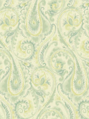 Lyrical Paisley Wallpaper In Seafoam Green Design By Candice Olson For York Wallcoverings