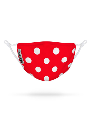 White Dots And Red Kids Flat Face Mask