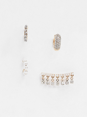 Aldo Valbe Earring And Cuffs Multipack In Gold And Pearl
