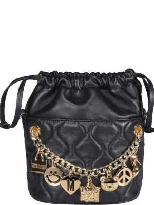 Moschino Charm Embellished Bucket Bag