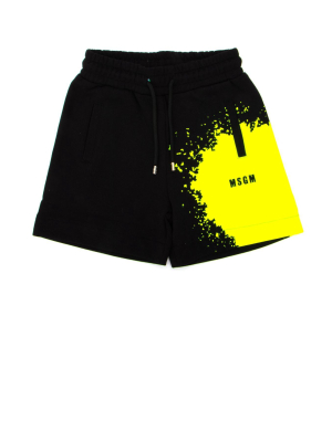 Msgm Kids Logo Print Track Shorts