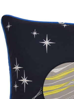 Space Adventure Embroidered Throw Pillow (15"x15") - Waverly Kids