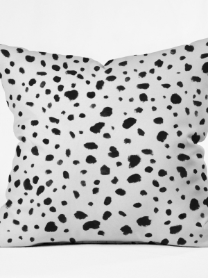 Rebecca Allen Miss Monroes Dalmatian Throw Pillow Black - Deny Designs