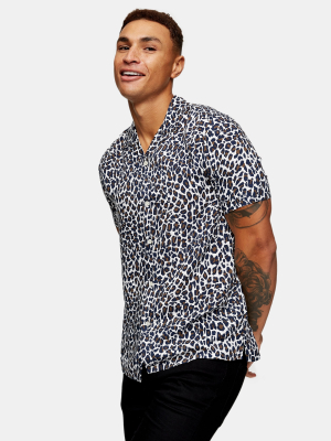 Considered Ecru Leopard Print Slim Shirt