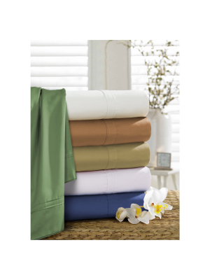 Long Staple Sateen Deep Pocket 4pc Solid Sheet Set 500 Thread Count - Tribeca Living®