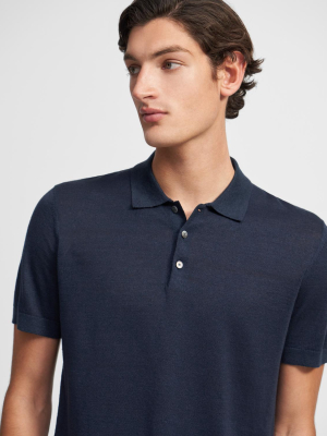 Basic Polo Shirt In Linen Blend