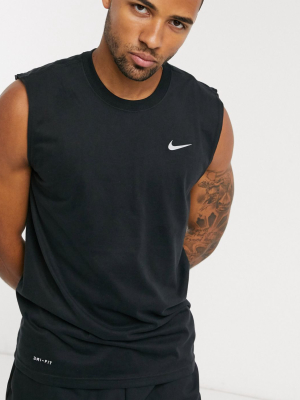 Nike Training Essential Swoosh Tank In Black