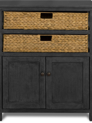 Elmhurst Cabinet Black And Weathered - Clickdecor