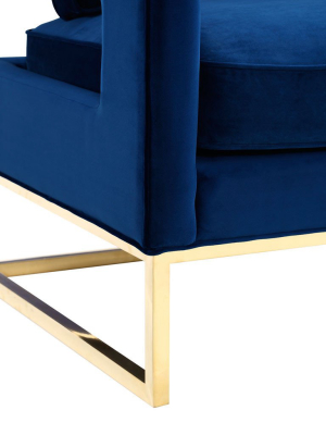 Alex Velvet Chair Navy