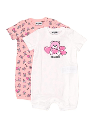 Moschino Kids Two-pack Teddy Bear Printed Onesies