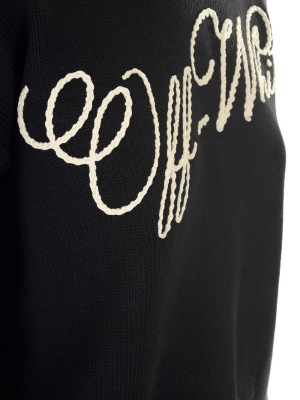 Off-white Logo Embroidered Knitted Jumper