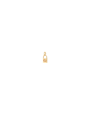 14k Single Midi Bitty Initial Padlock Charm