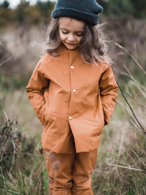 Fairechild Midi Raincoat In Red Oak