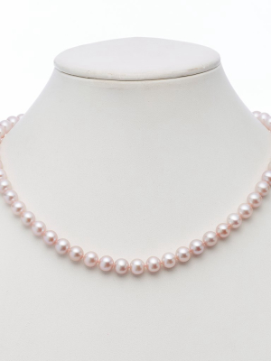 7mm Pink Pearl Necklace