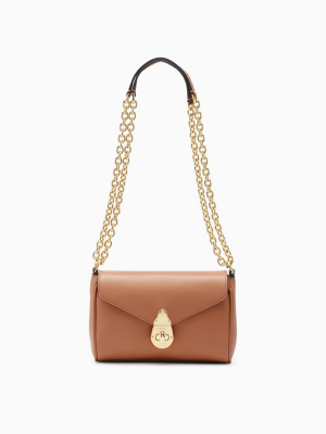 Lock Leather Small Chainlink Crossbody Bag