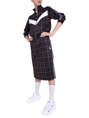 Fila Logo Checked Midi Skirt