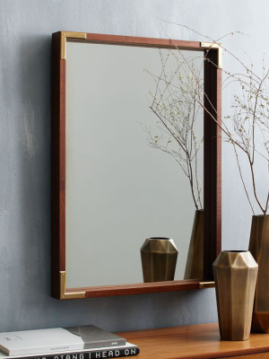 Malone Campaign Wall Mirror - Walnut