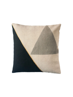 Leah Singh Midnight Cliff Pillow - Black And Creme