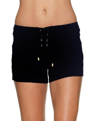 4" Lace-up Board Short - Black