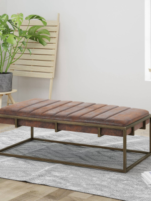 Magdalene Modern Fabric Ottoman Bench Brown - Christopher Knight Home