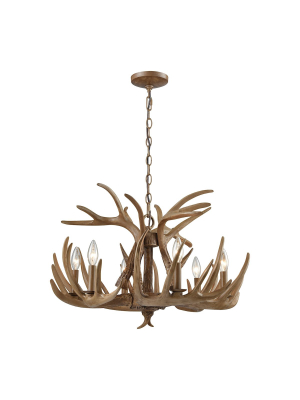 Elk 6-light Chandelier In Wood Brown