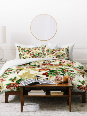 Marta Barragan Camarasa Baroque Flower Bouquet Duvet Set - Deny Designs