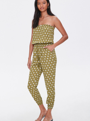 Medallion Print Tube Jumpsuit