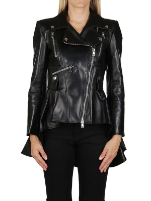 Alexander Mcqueen Peplum-hem Biker Jacket