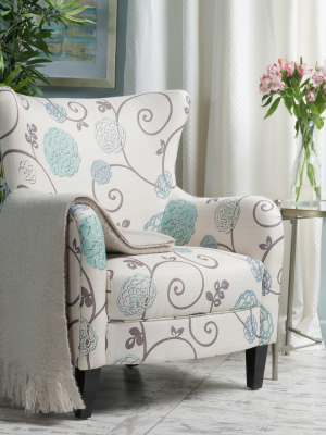 Arabella Club Chair White/blue - Christopher Knight Home