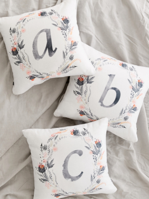 Iveta Abolina For Deny Pink Summer Monogram Pillow