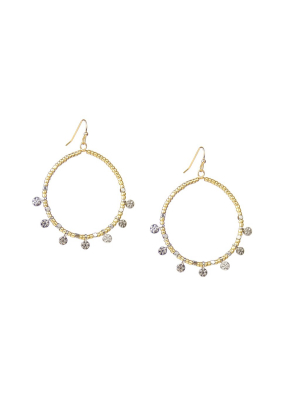 Open Circle Flower Disc Earing