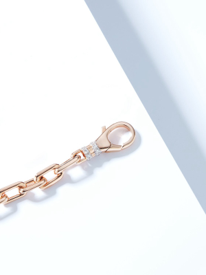Clive 18k Rose Gold Chain Link Choker With Diamond Lobster Clasp